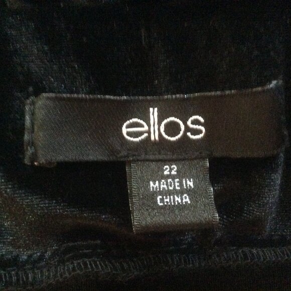 Ellos Black Wide Leg Plus Size Trendy High Rise Velvet Pants w/Pockets Size 22 - Picture 2 of 4